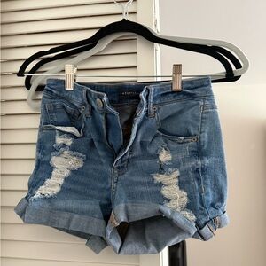Aeropostale Distressed Light Blue Jean Shorts